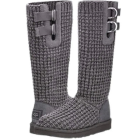 UGG Tall Solene Charcoal Knit Sweater Weather - Picture 3 of 14